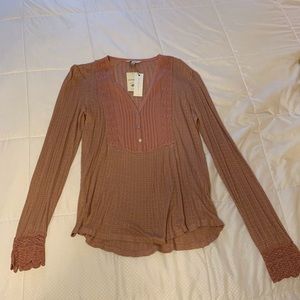 Long Sleeve Lace Detail Top